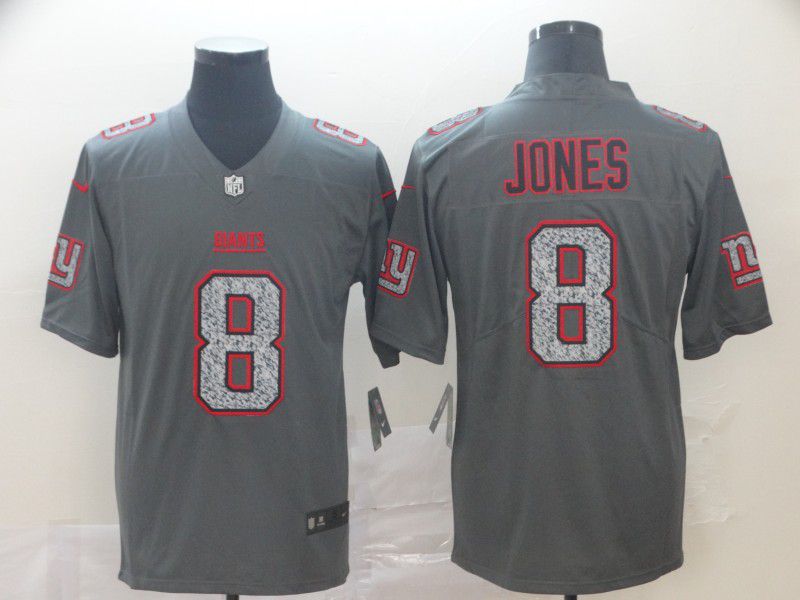 Men New York Giants #8 Jones Nike Teams Gray Fashion Static Limited NFL Jersey